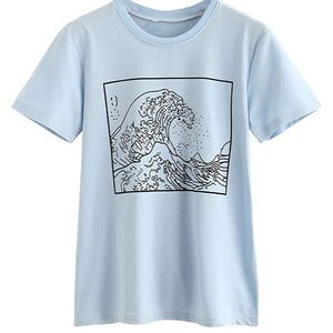 Light Blue Graphic T-Shirt